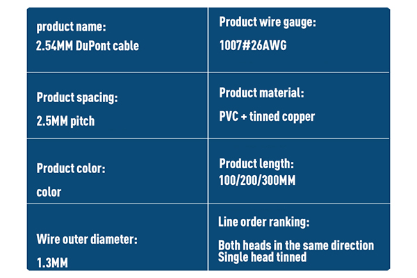 DuPont 2.54MM Terminal Line Single Head / Double Head Connection Line 1P-10P Can Be Customized